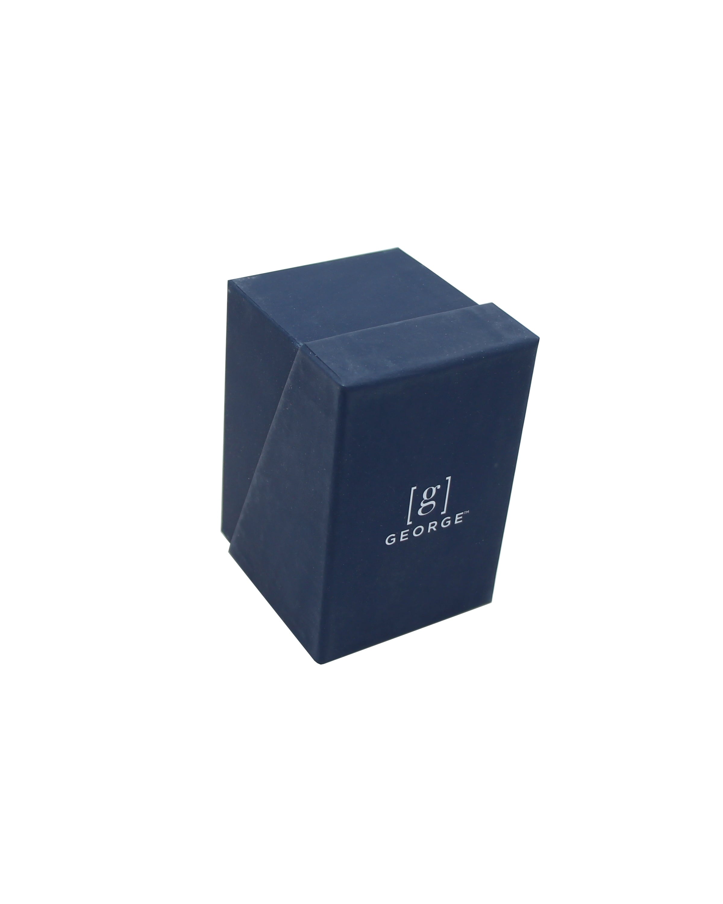 George Men's Gun Metal Watch with Blue Faux Chronograp Dial & Matching 2 Accessory Bracelets in Gun and Blue. 45MM