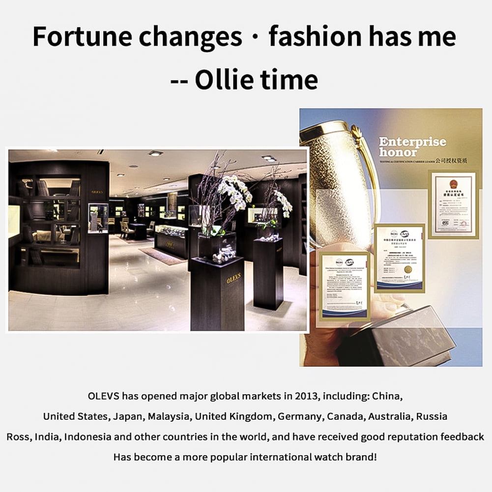 OLEVS Watches for Men Waterproof Luxury Dress Analog Quartz Chronograph Fashion Gold Plated Stainless Steel Luminous Date Classic Mens Wrist Watches Reloj Para Hombre Gold/White/Black Dial